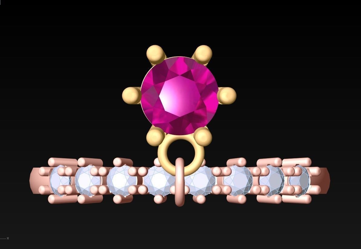 Diamond Ring - Womens Rings - N283 3D print model_4