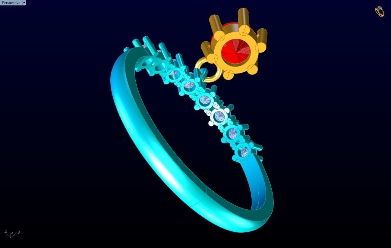 Diamond Ring - Womens Rings - N283 3D print model_7