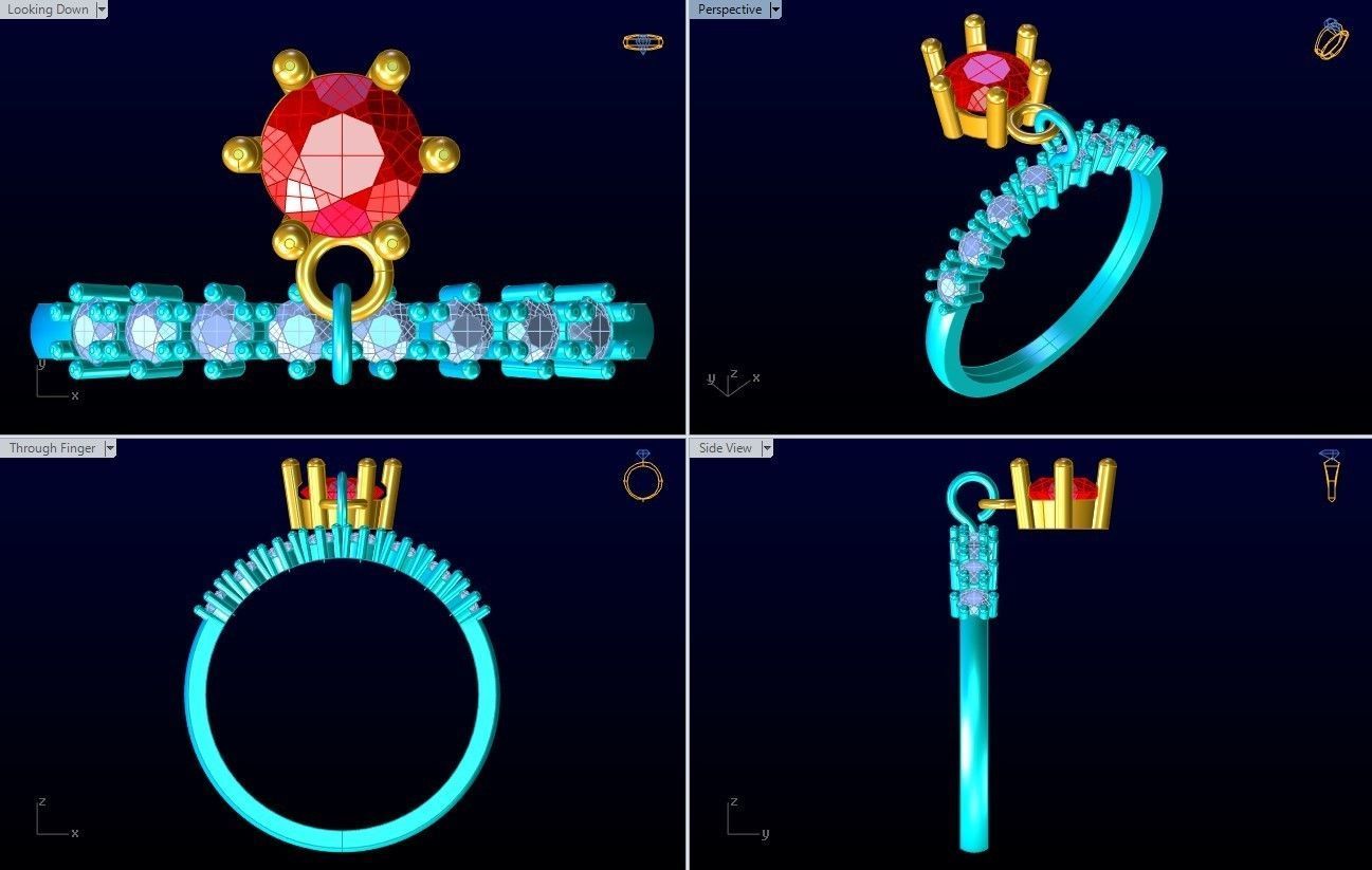 Diamond Ring - Womens Rings - N283 3D print model_10