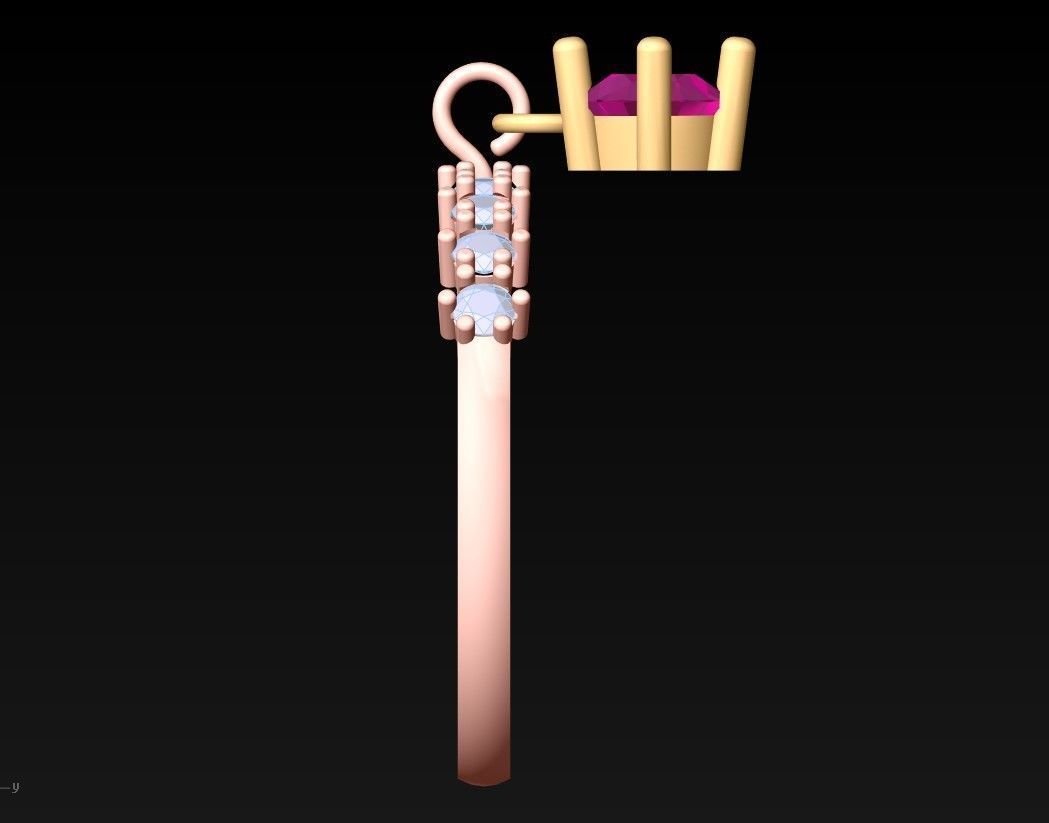 Diamond Ring - Womens Rings - N283 3D print model_5