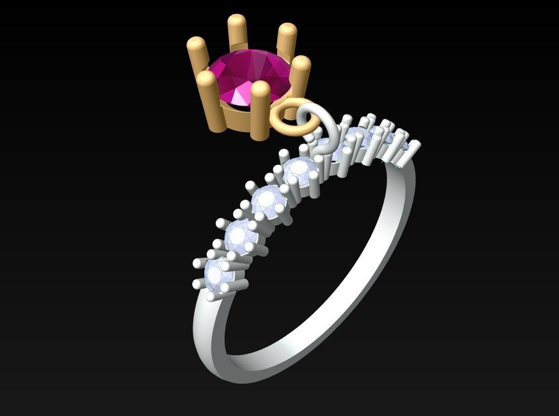 Diamond Ring - Womens Rings - N283 3D print model_3