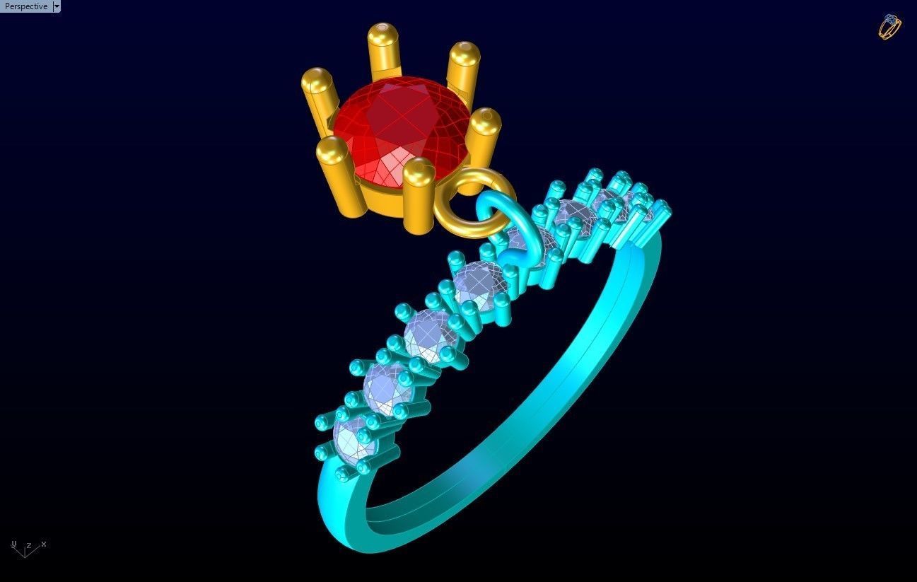 Diamond Ring - Womens Rings - N283 3D print model_9