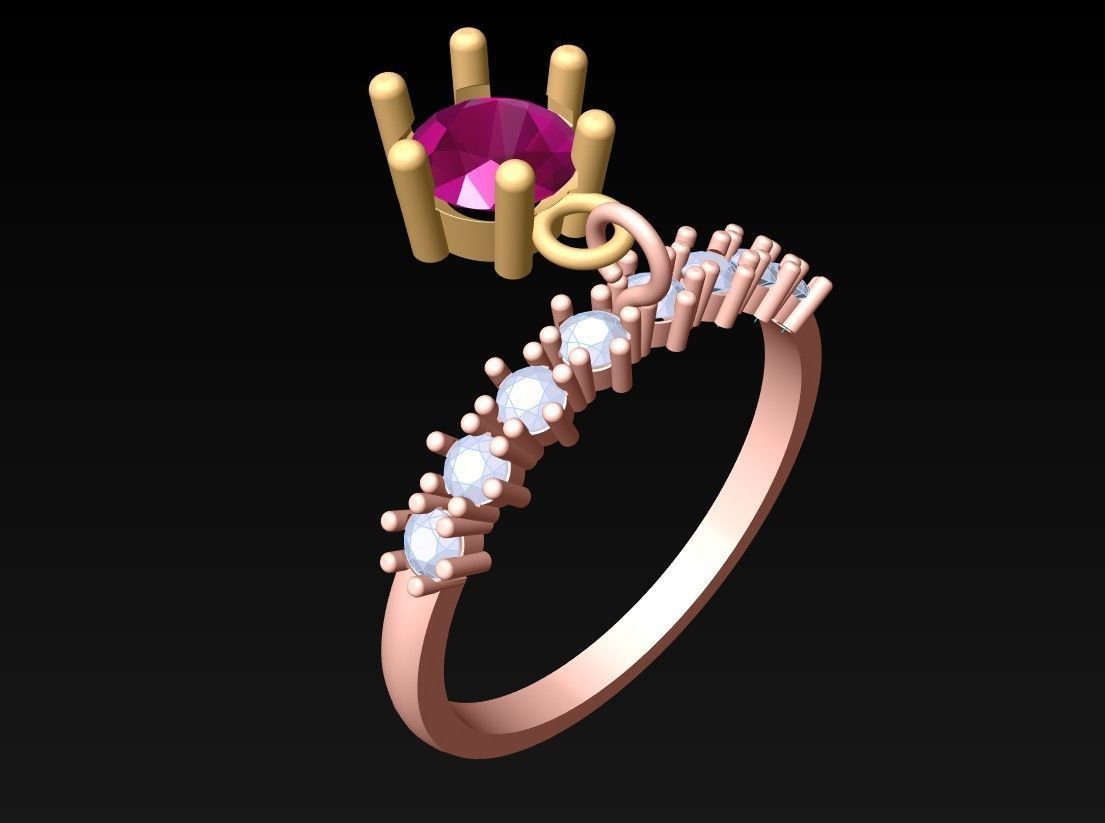 Diamond Ring - Womens Rings - N283 3D print model_1