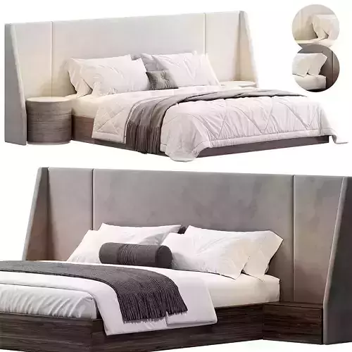 Nova Domus Janice Modern Bed and Nightstands by modishstore 3D model