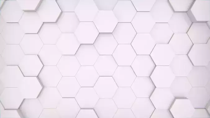 Hexagon Loop Animation with White Material - Seamless 3D Loop
