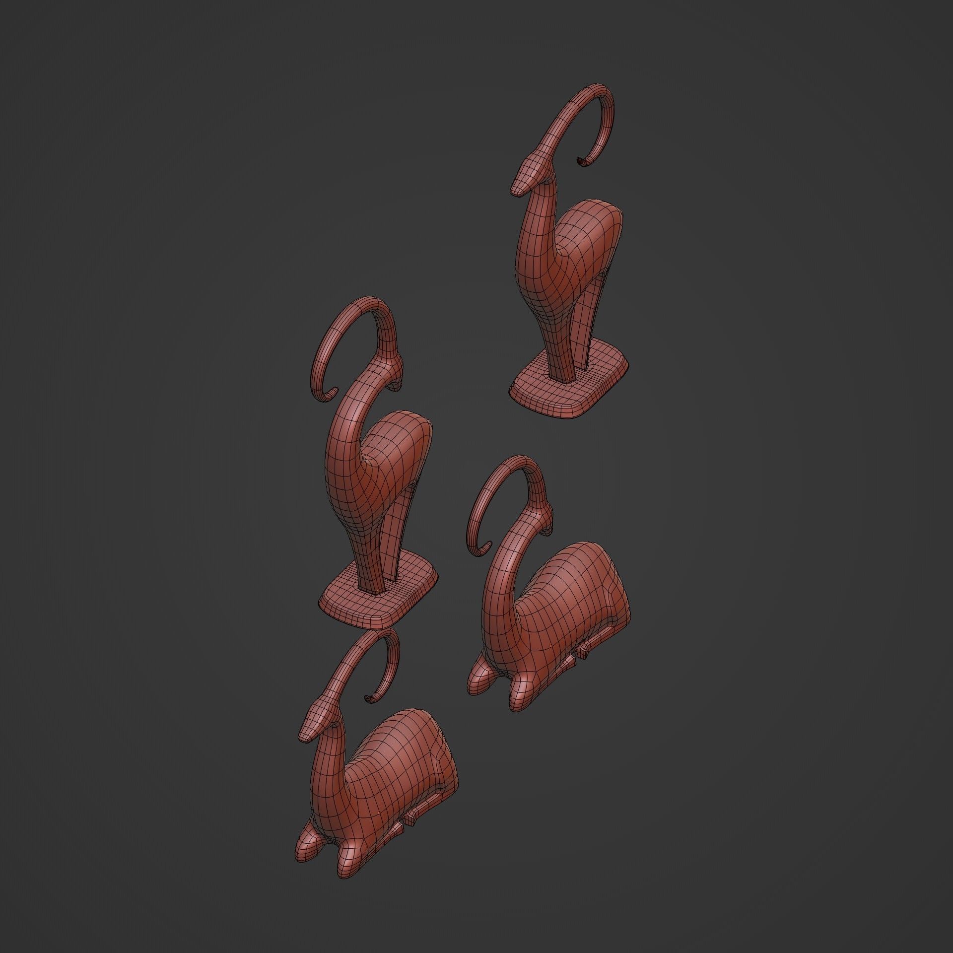 Abstract Deer Figurines Pack 3D print model_8