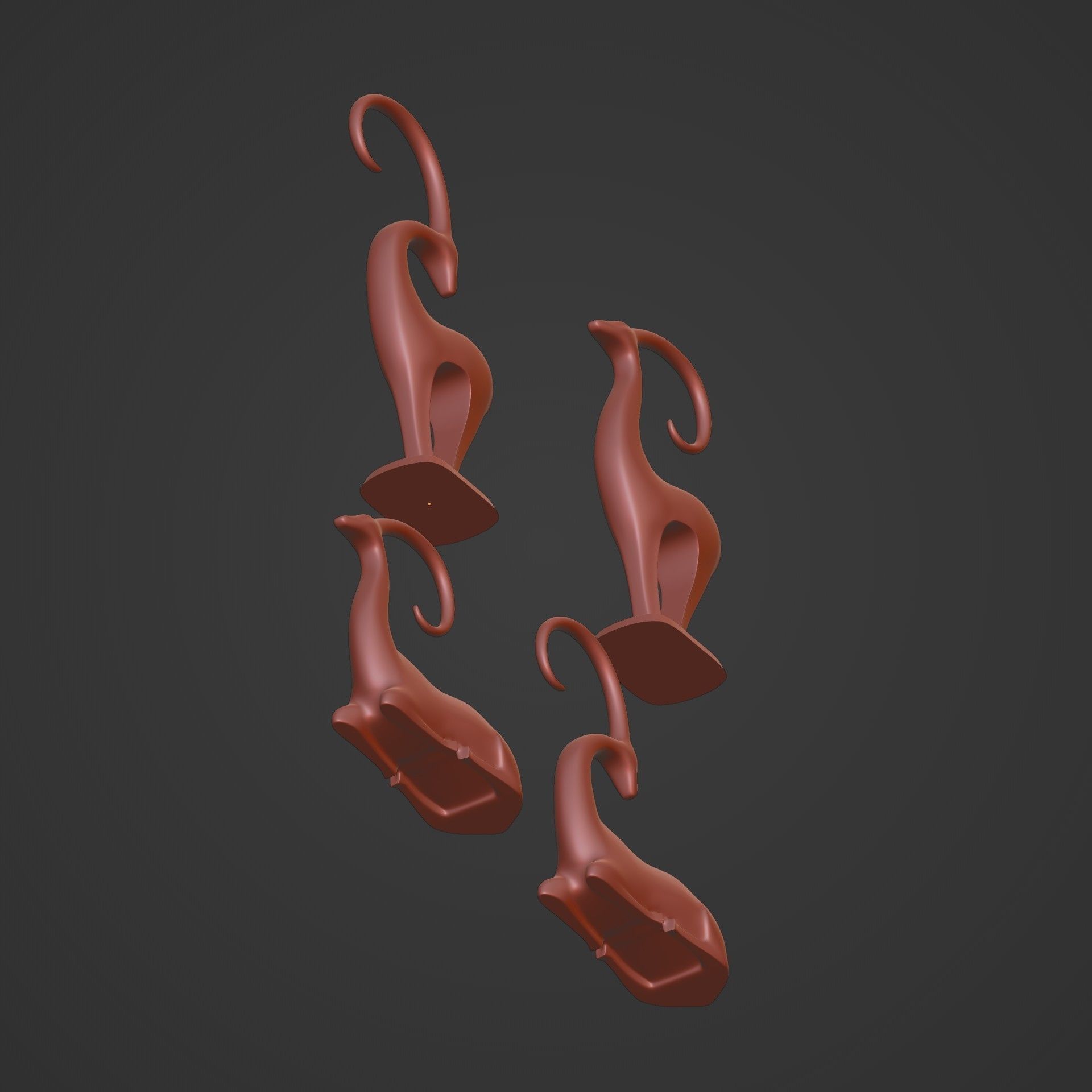 Abstract Deer Figurines Pack 3D print model_9