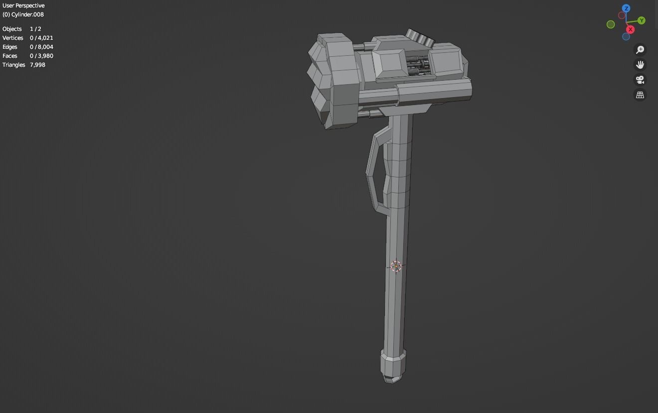 Hammer Low-poly 3D model  Low-poly 3D model_1