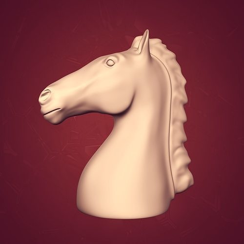 Horse Bust Low-poly 3D model