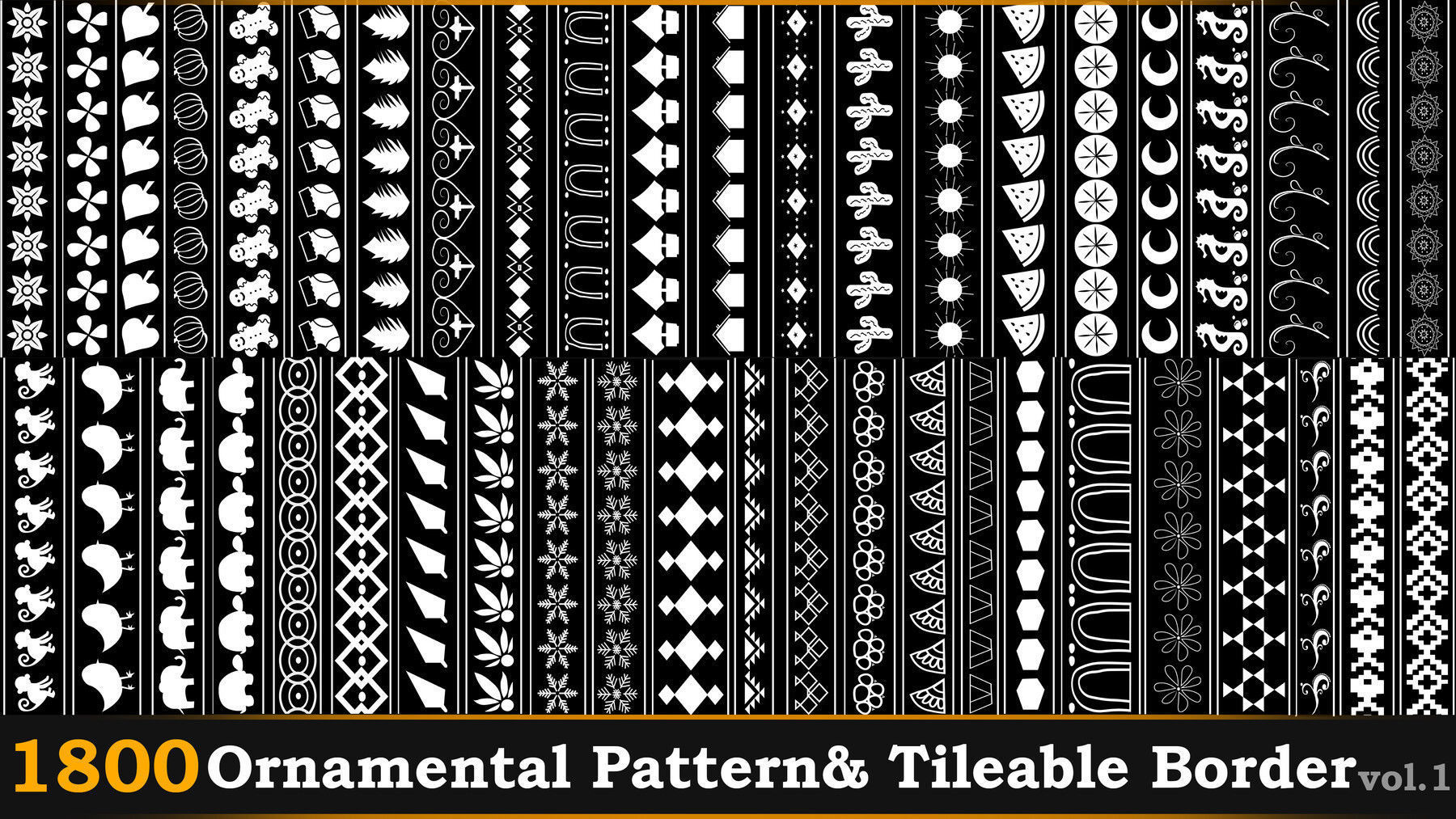 1800 ornamental alpha patterns and tileable borders Vol-01 Texture_3