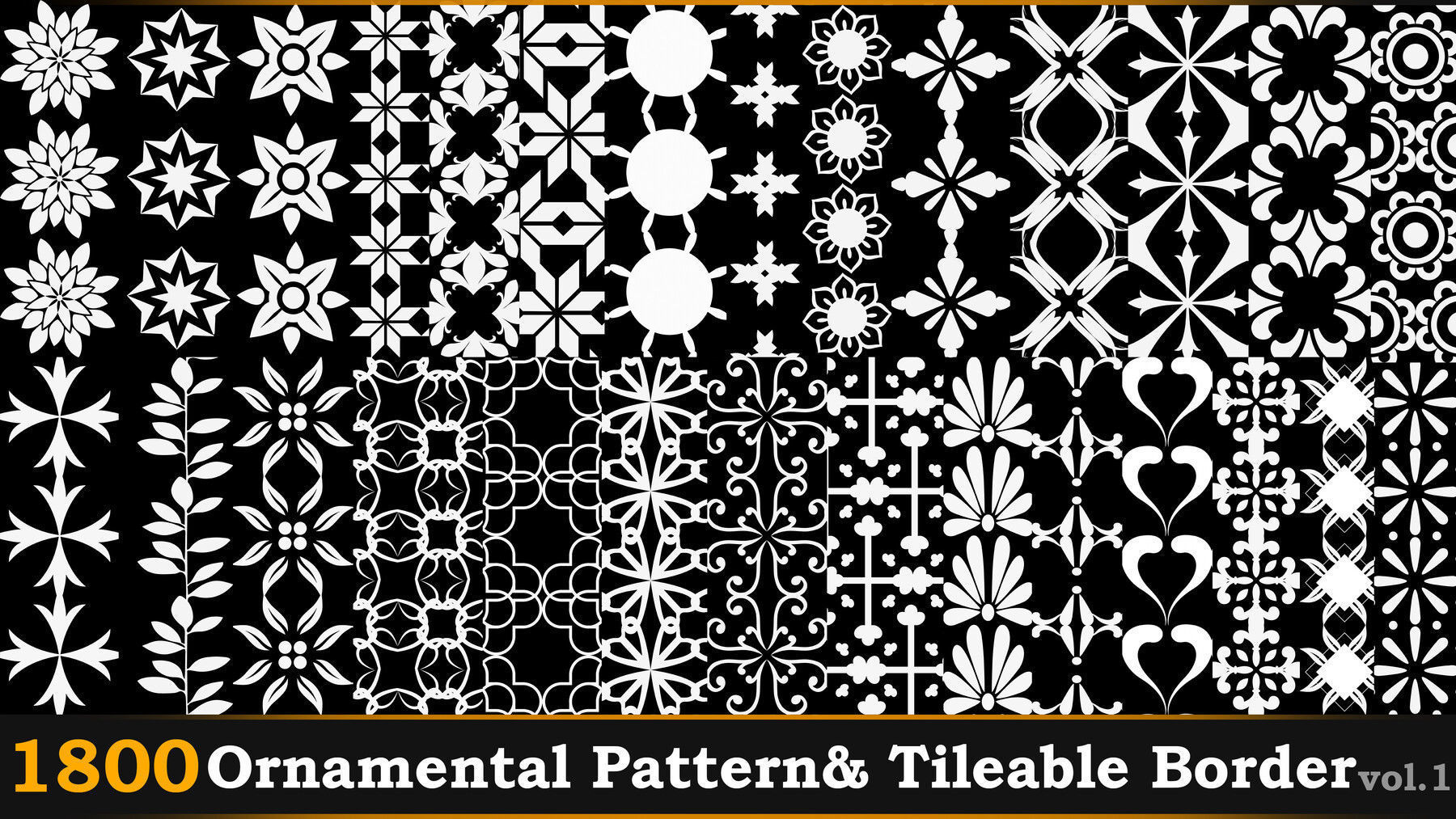 1800 ornamental alpha patterns and tileable borders Vol-01 Texture_2