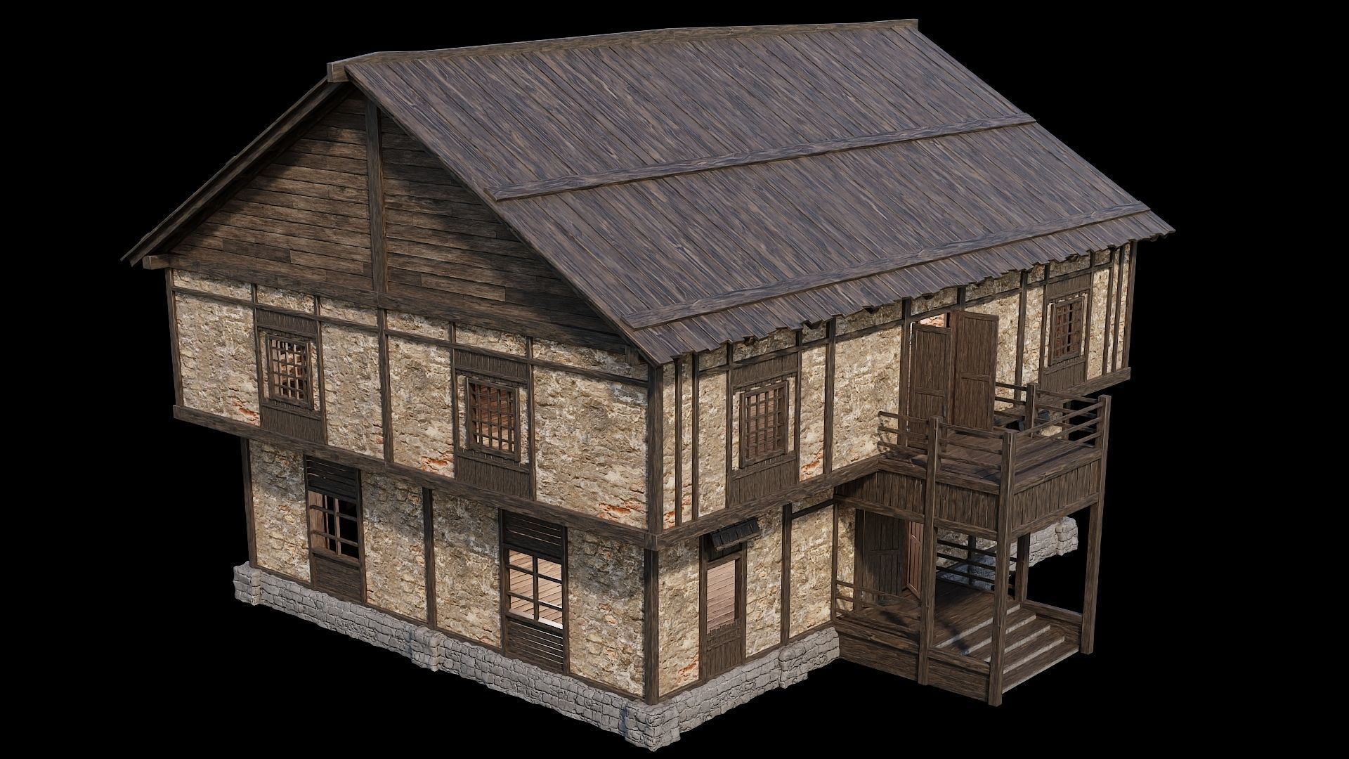 Medieval Village Pack 01 - 3 Assets - 4K Textures Game Ready Low-poly 3D model_17