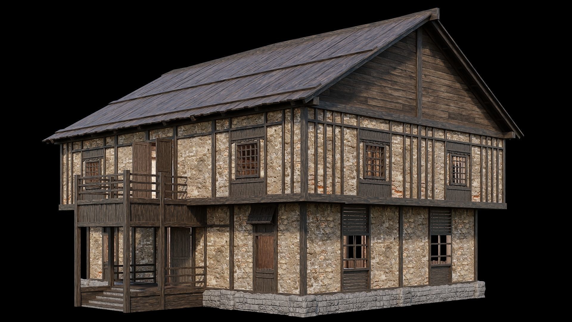 Medieval Village Pack 01 - 3 Assets - 4K Textures Game Ready Low-poly 3D model_15