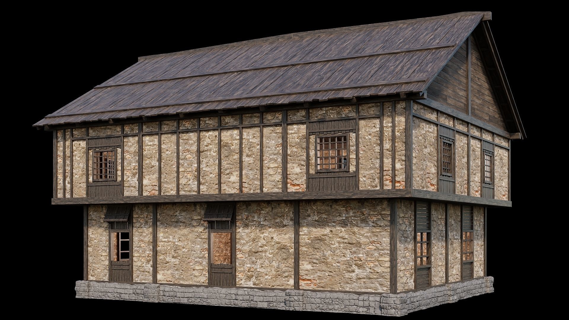 Medieval Village Pack 01 - 3 Assets - 4K Textures Game Ready Low-poly 3D model_13
