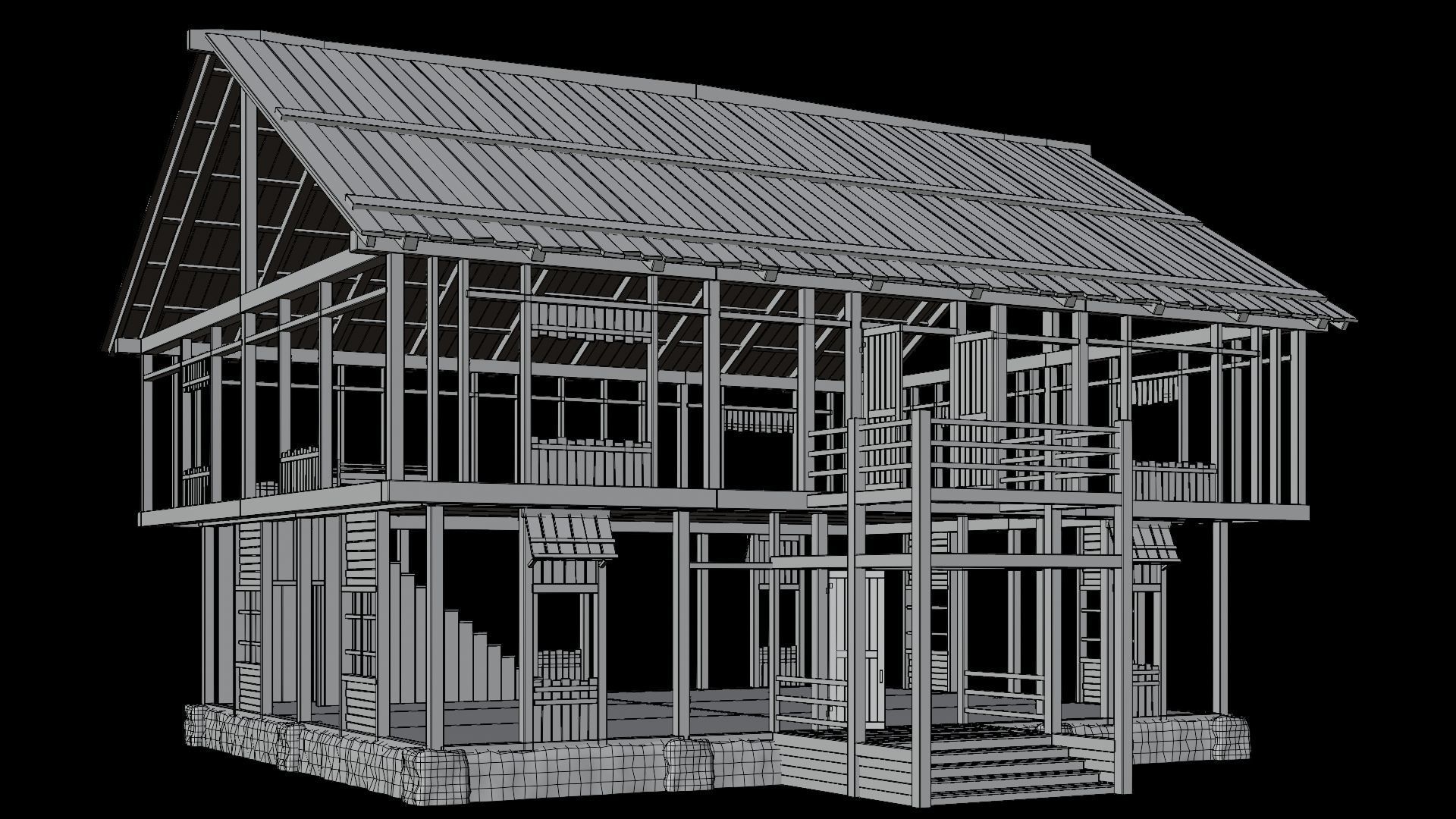 Medieval Village Pack 01 - 3 Assets - 4K Textures Game Ready Low-poly 3D model_30