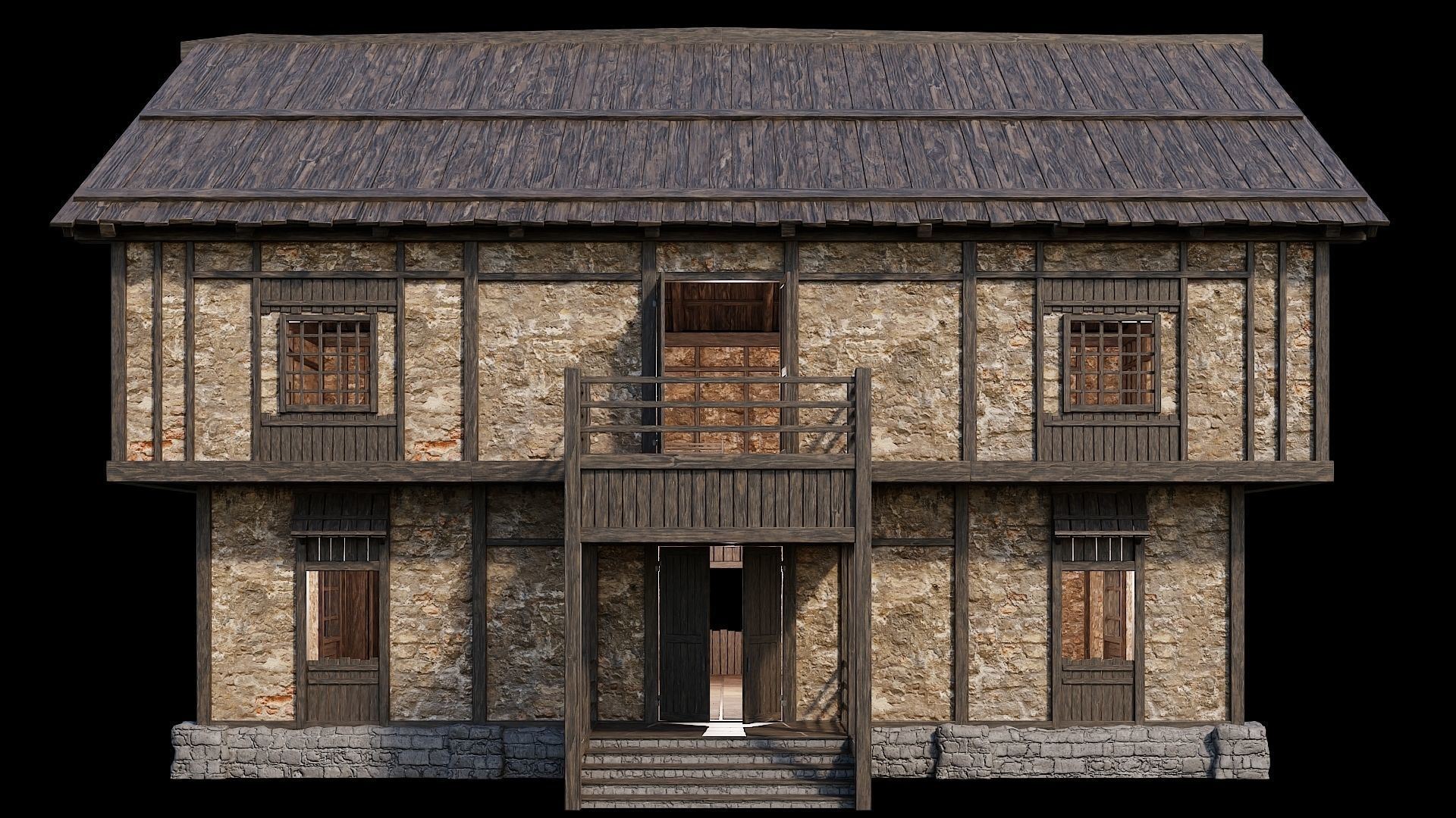 Medieval Village Pack 01 - 3 Assets - 4K Textures Game Ready Low-poly 3D model_16