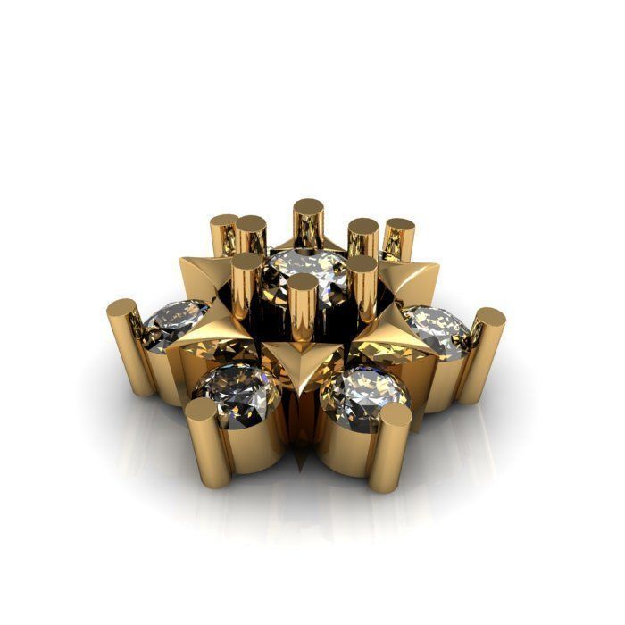 daimond nose pin 3D print model_4