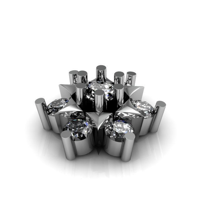 daimond nose pin 3D print model_5