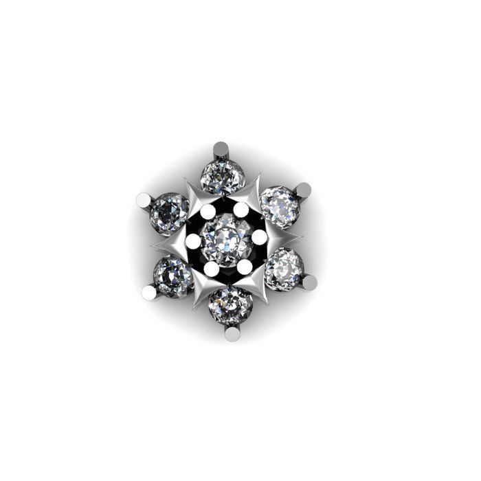 daimond nose pin 3D print model_3