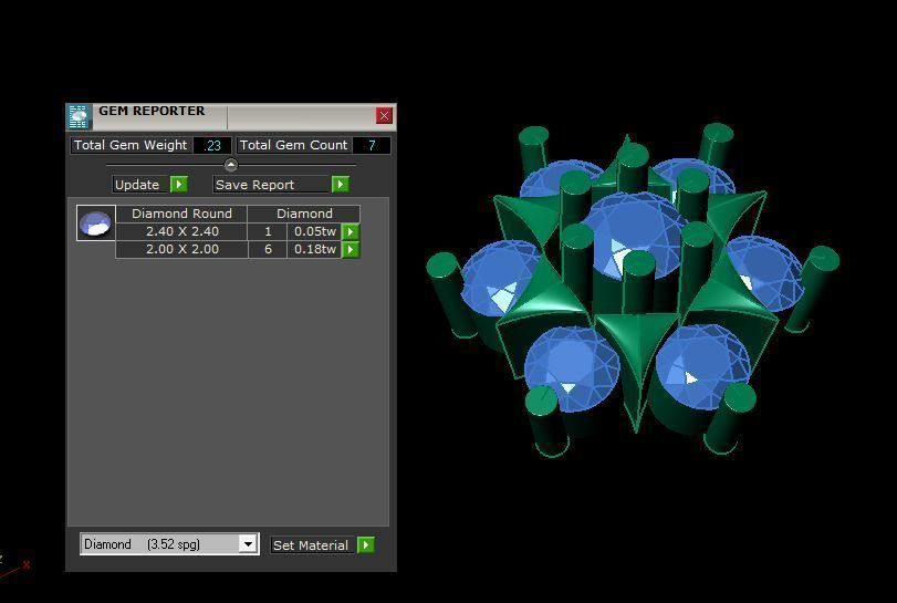 daimond nose pin 3D print model_13