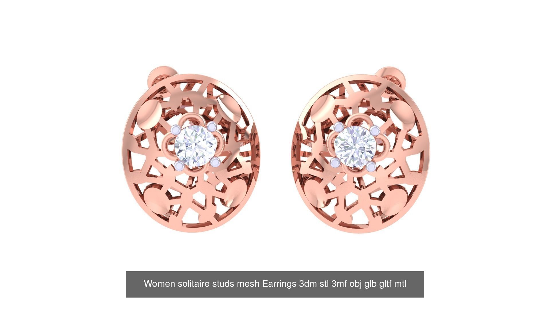 30 Women studs mesh Earrings 3dm stl 3mf obj  3D Model Collection_30