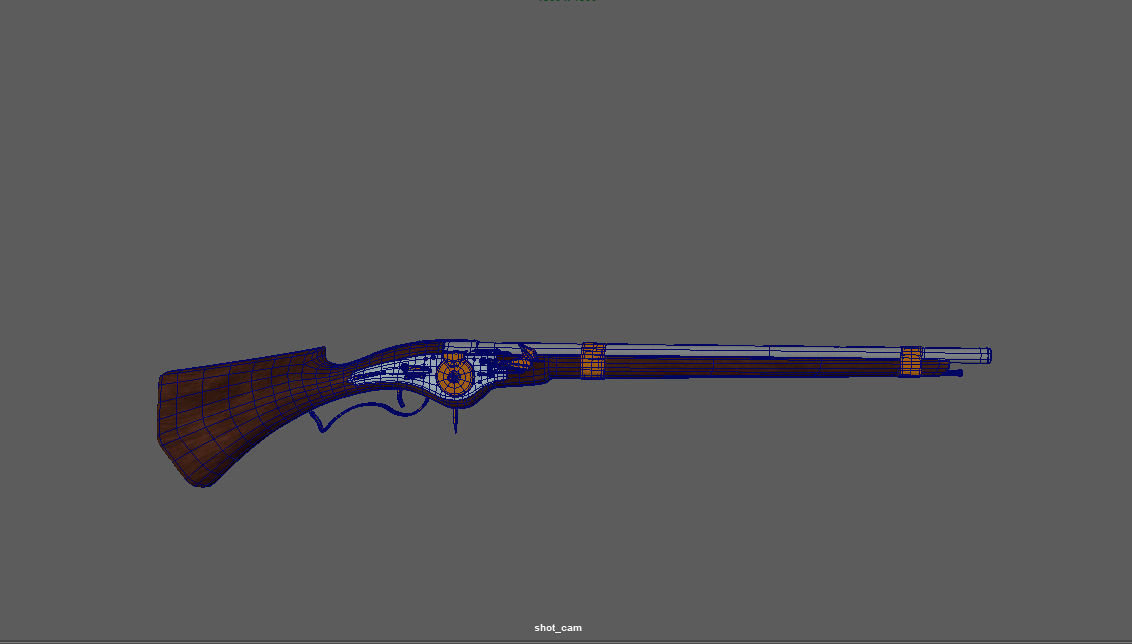 WheelLock Musket Firearm LowPoly 3D Model Low-poly 3D model_4