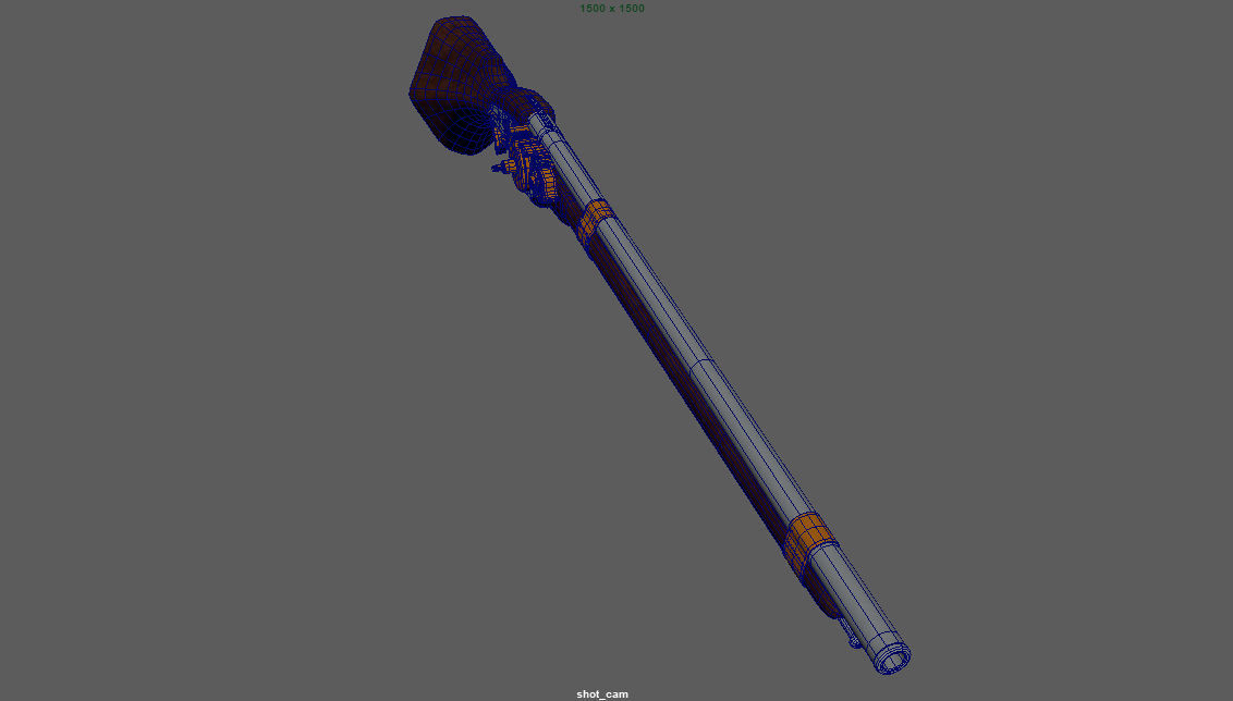 WheelLock Musket Firearm LowPoly 3D Model Low-poly 3D model_8