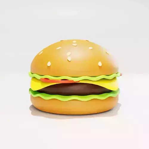Low poly hamburger