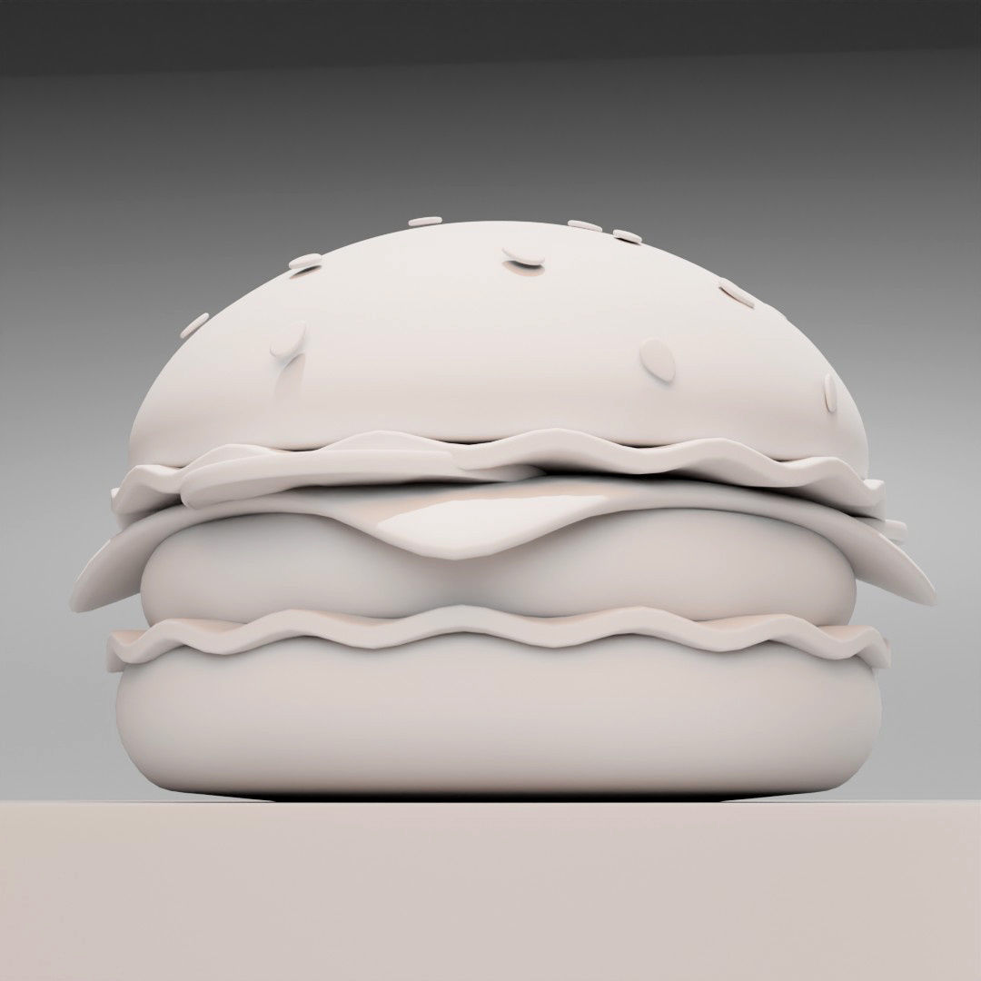 Low poly hamburger Low-poly 3D model_4