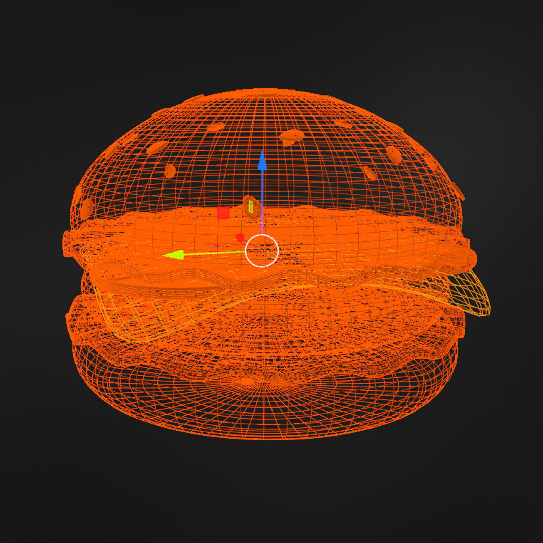 Low poly hamburger Low-poly 3D model_5
