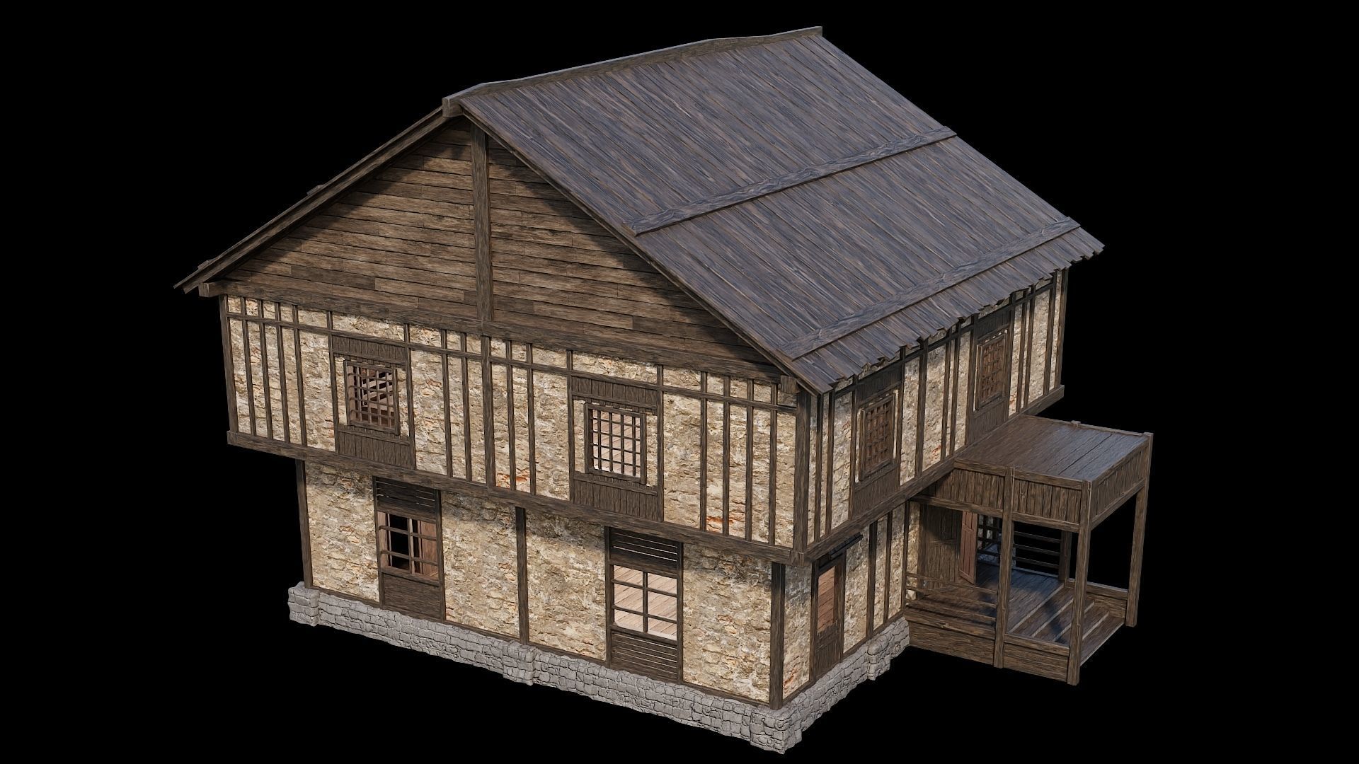 Medieval Village Pack 03 - 3 Assets - 4K Textures Game Ready Low-poly 3D model_17