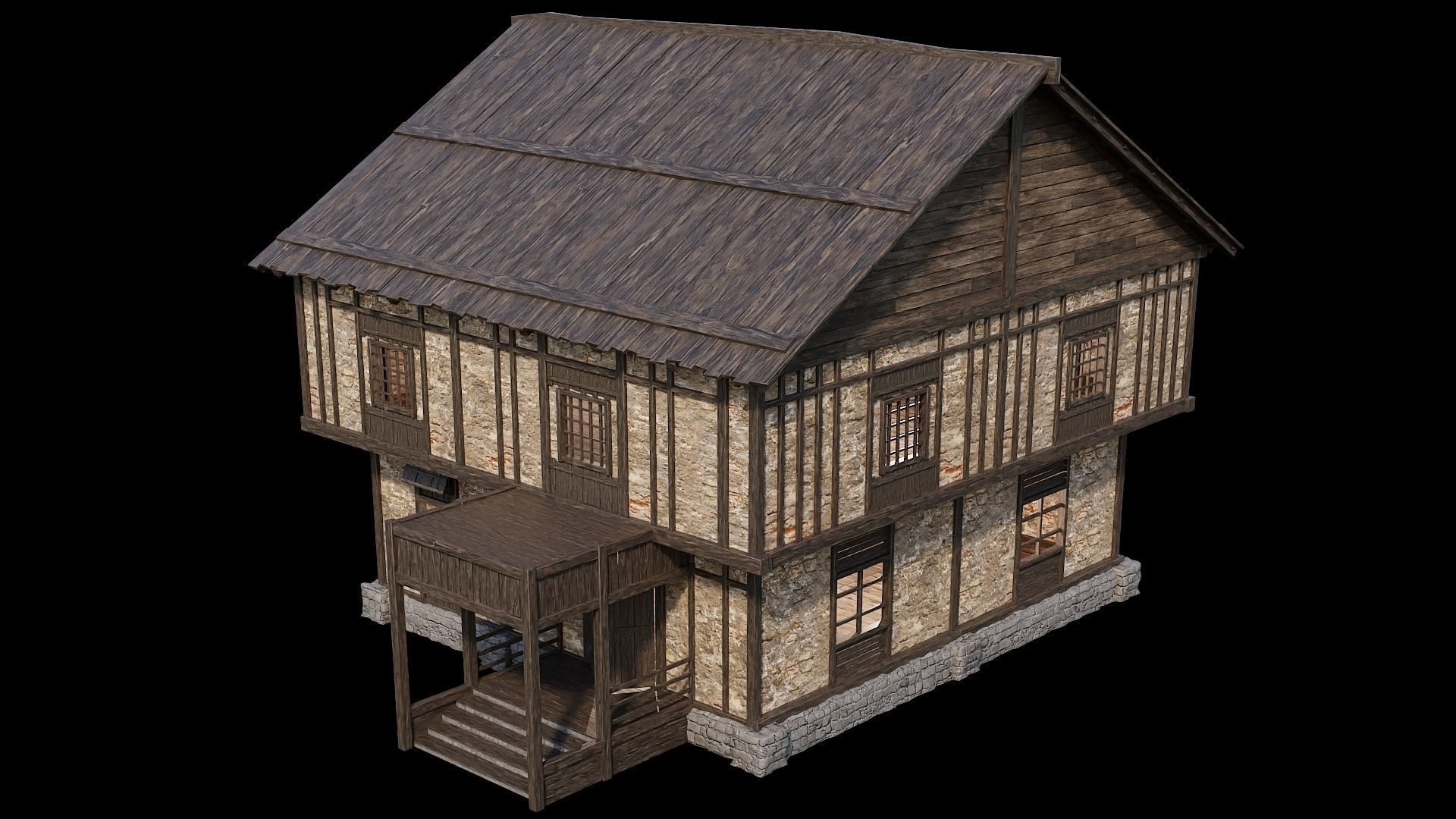 Medieval Village Pack 03 - 3 Assets - 4K Textures Game Ready Low-poly 3D model_20