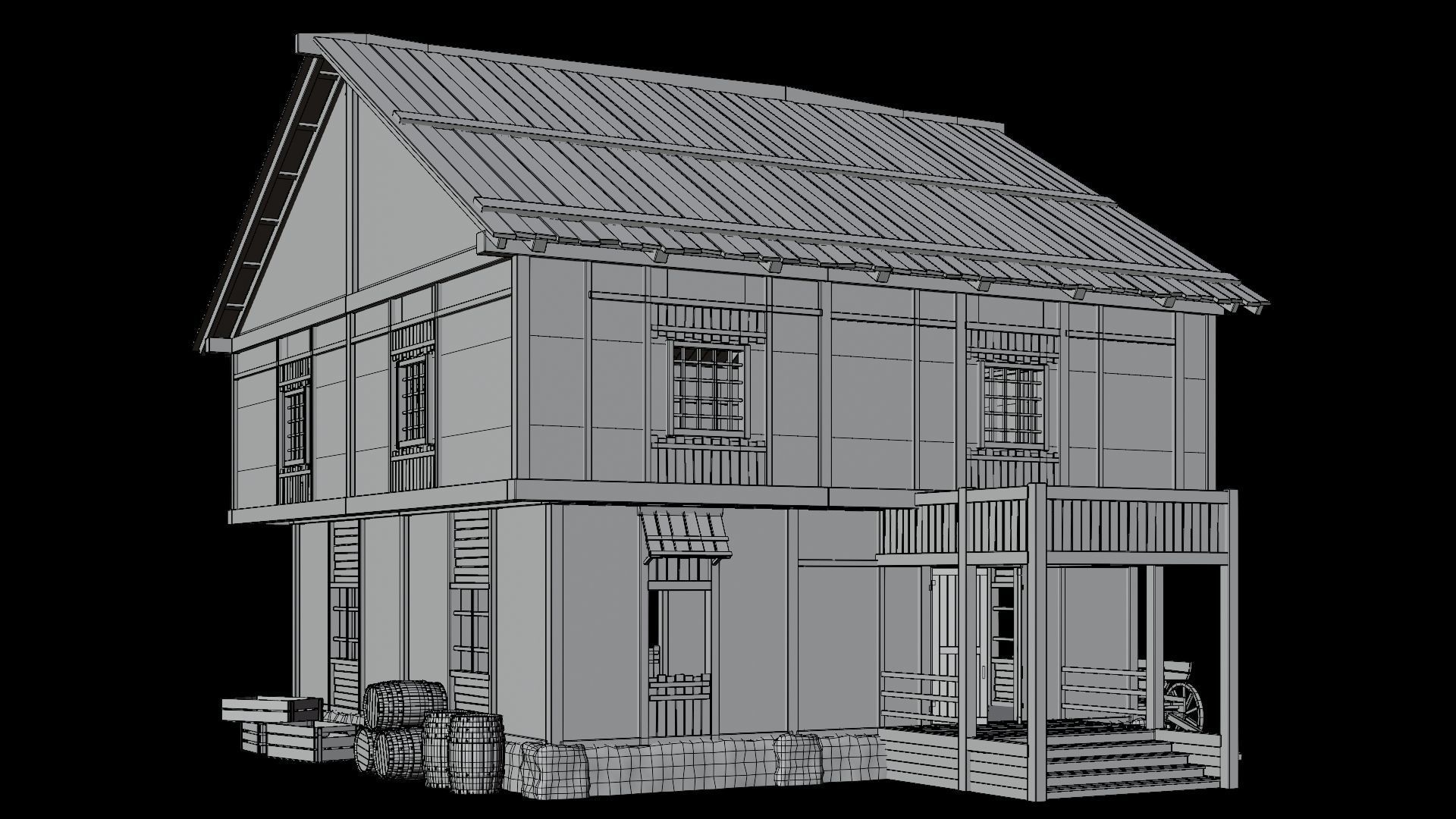 Medieval Village Pack 03 - 3 Assets - 4K Textures Game Ready Low-poly 3D model_11