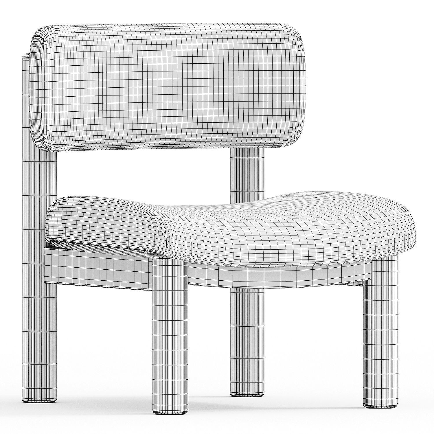 Chair House of Leon Teddy Accent Column Legs 3D model_1