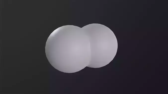 Hydrogen Molecule 3D Model Low-poly 3D model