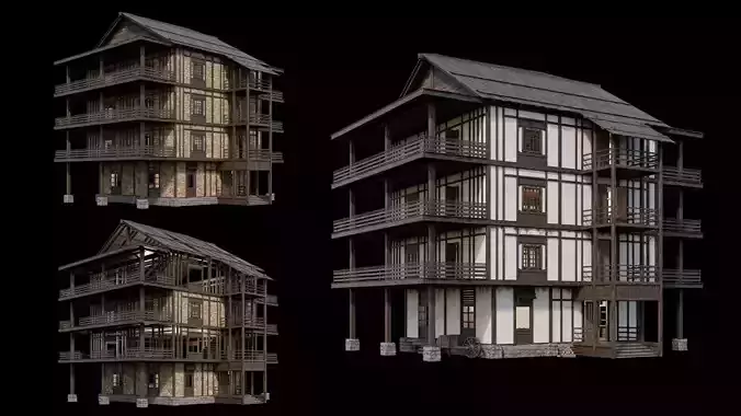 Medieval Village Pack 06 - 3 Assets - 4K Textures Game Ready