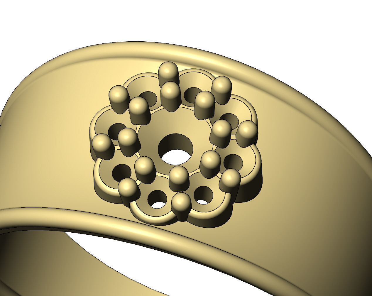 Round diamond cluster concave ring US sizes 7 8 9 3D print model_9