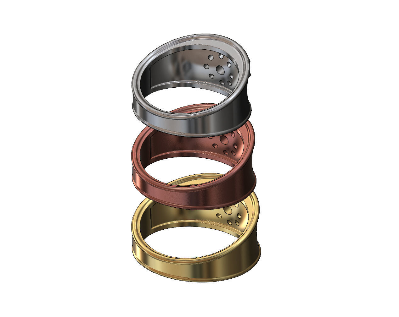 Round diamond cluster concave ring US sizes 7 8 9 3D print model_4