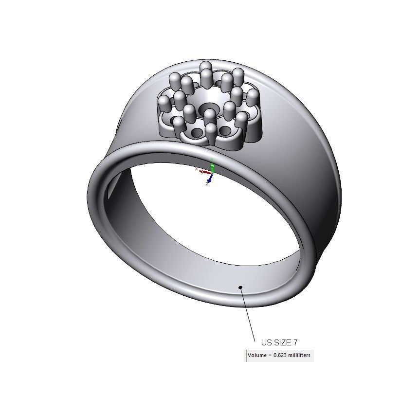 Round diamond cluster concave ring US sizes 7 8 9 3D print model_15