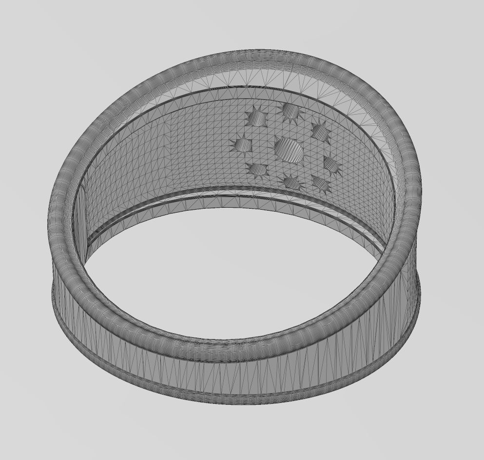 Round diamond cluster concave ring US sizes 7 8 9 3D print model_13