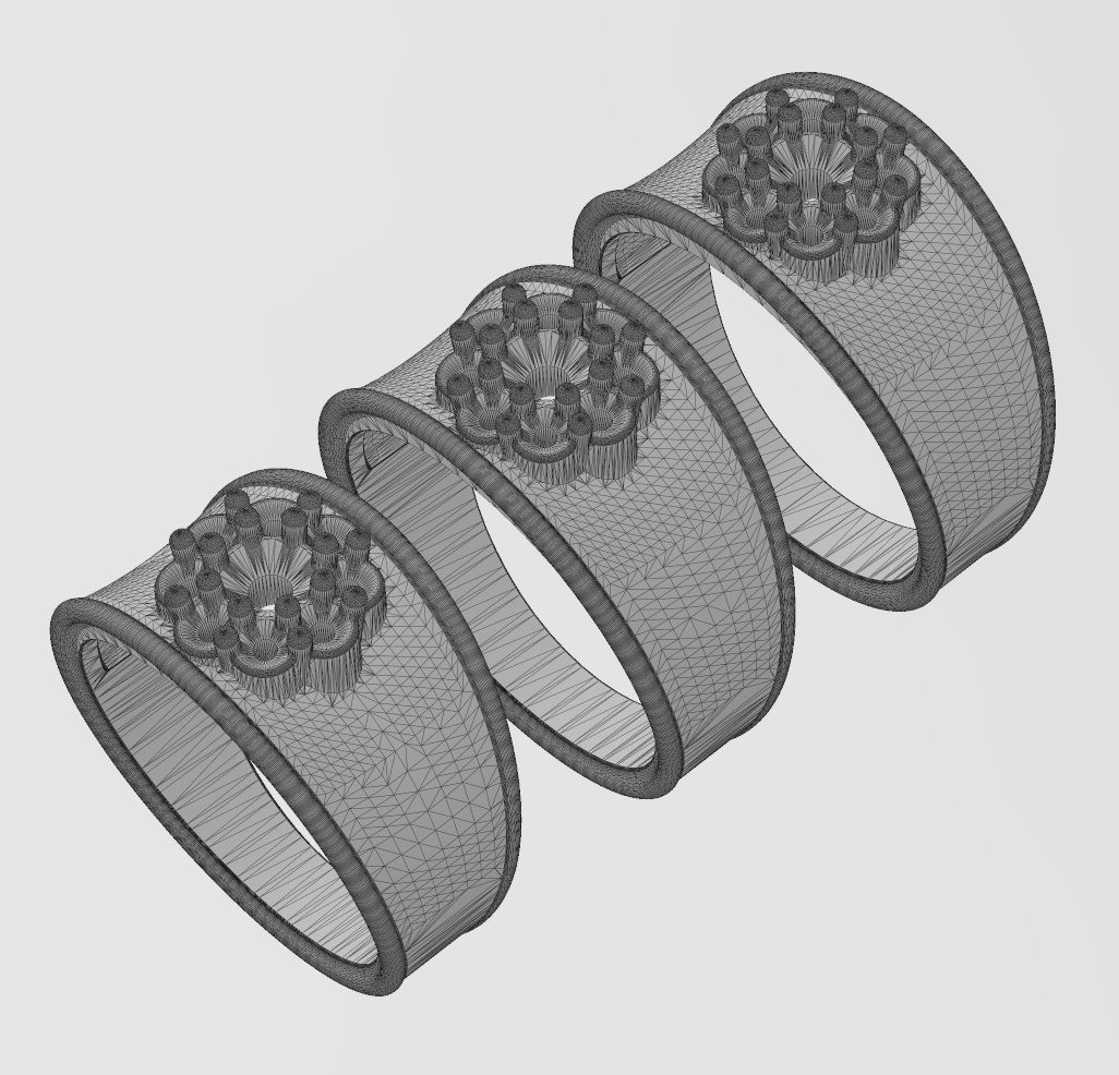 Round diamond cluster concave ring US sizes 7 8 9 3D print model_12