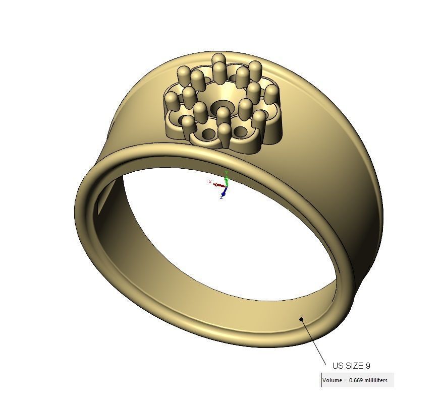 Round diamond cluster concave ring US sizes 7 8 9 3D print model_11