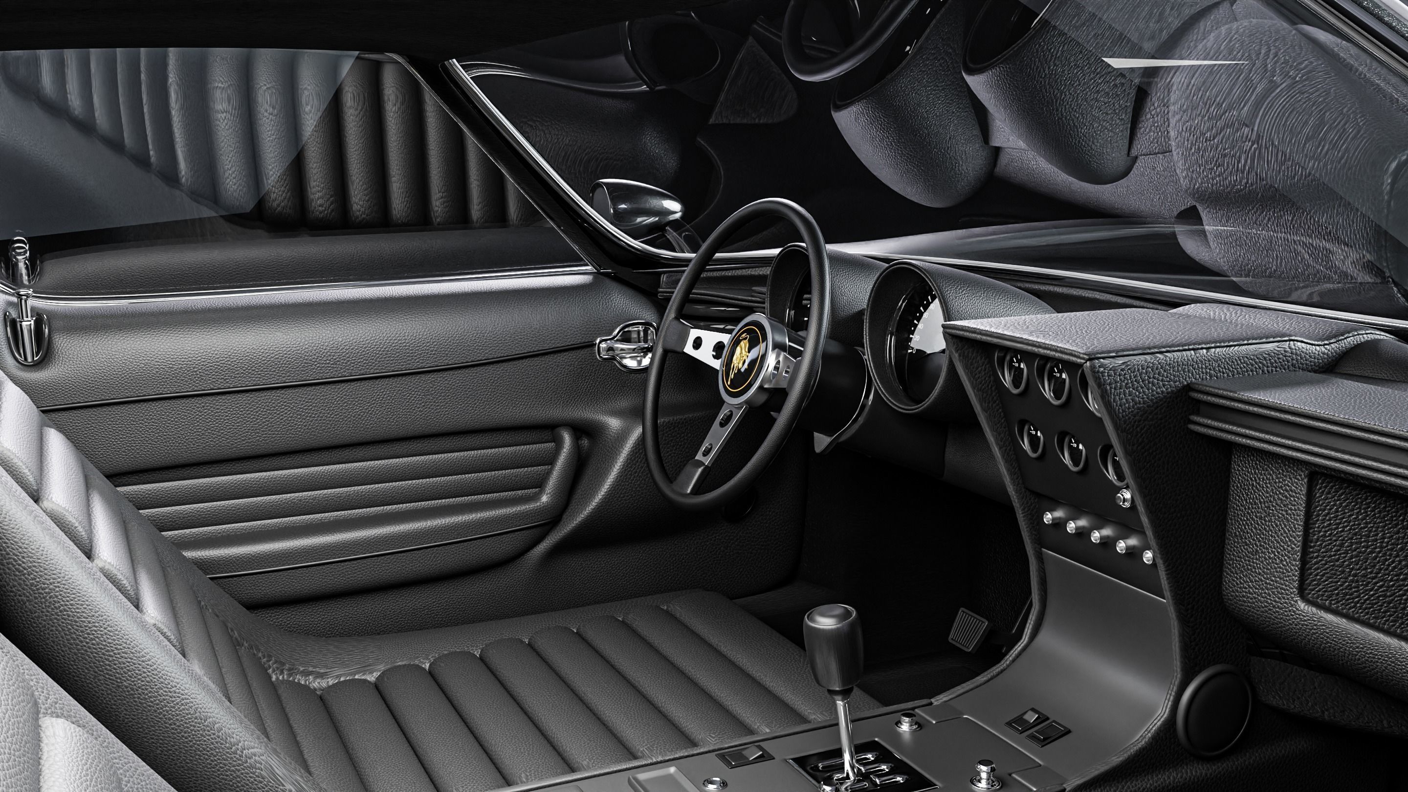 The First Super Car - Black and Gold Special Edition Low-poly 3D model_5