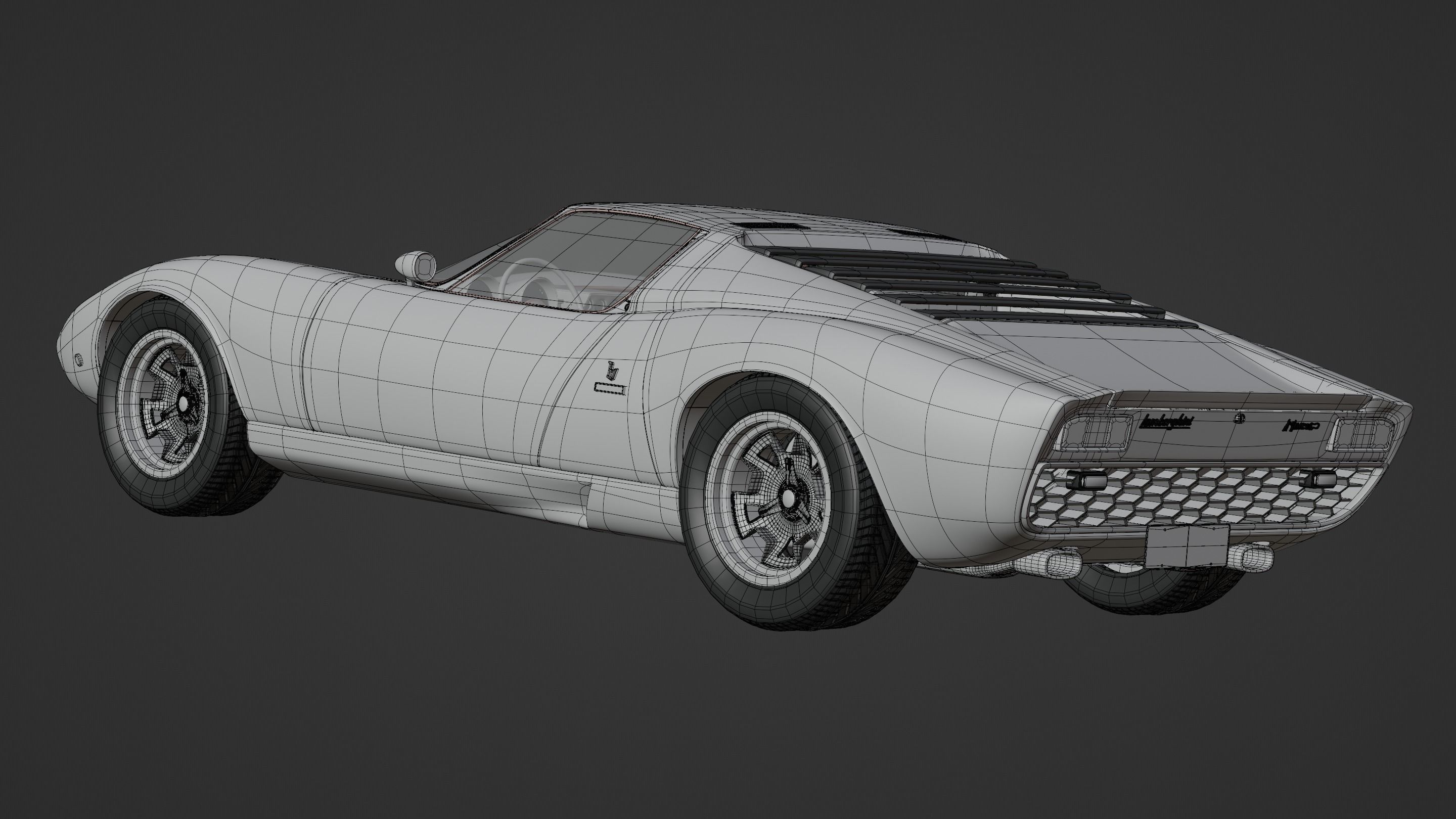 The First Super Car - Black and Gold Special Edition Low-poly 3D model_8