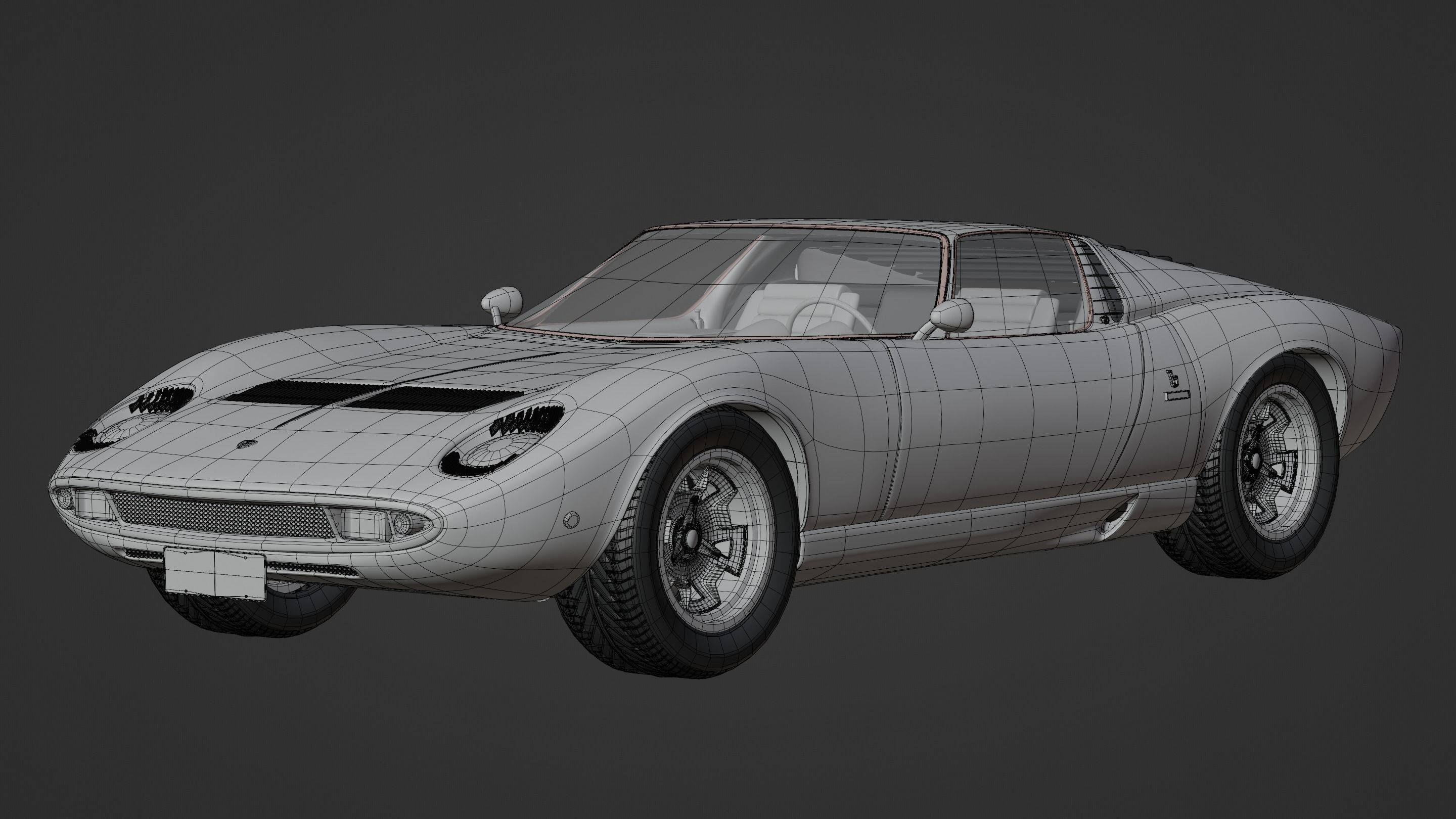 The First Super Car - Black and Gold Special Edition Low-poly 3D model_11