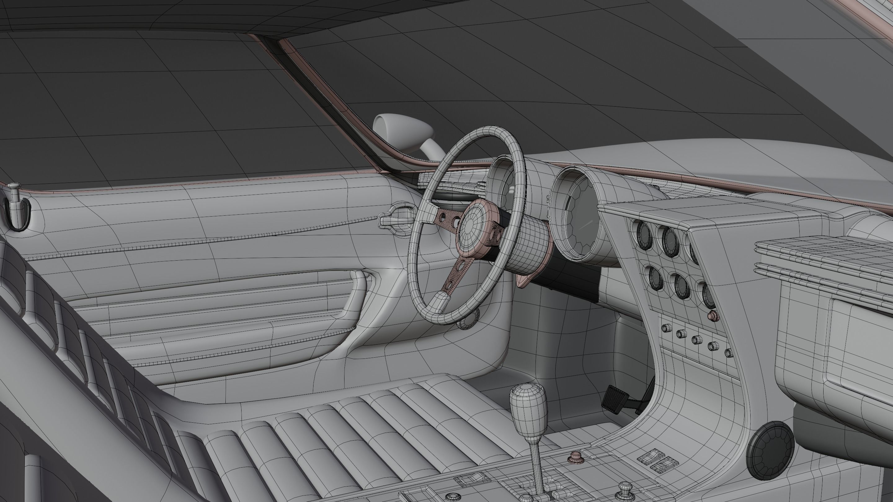 The First Super Car - Black and Gold Special Edition Low-poly 3D model_9