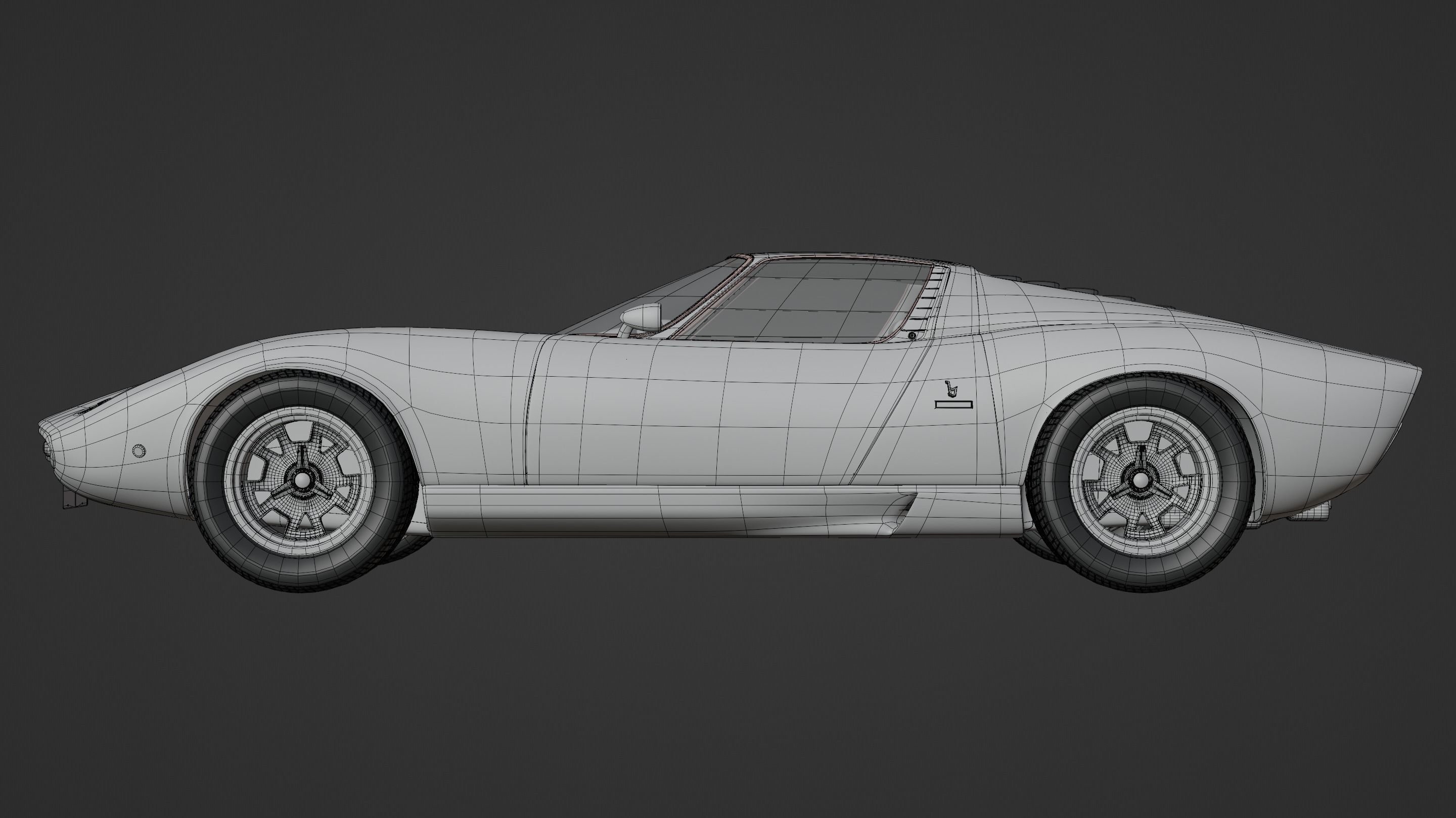 The First Super Car - Black and Gold Special Edition Low-poly 3D model_13