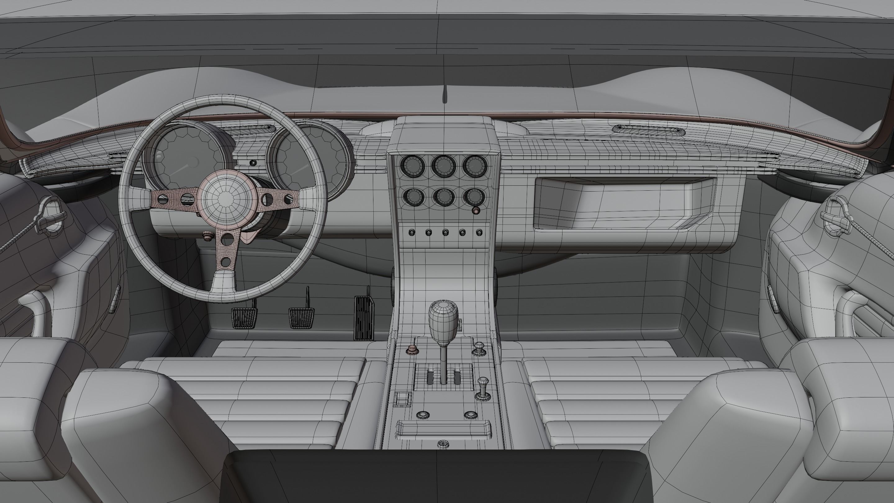 The First Super Car - Black and Gold Special Edition Low-poly 3D model_10