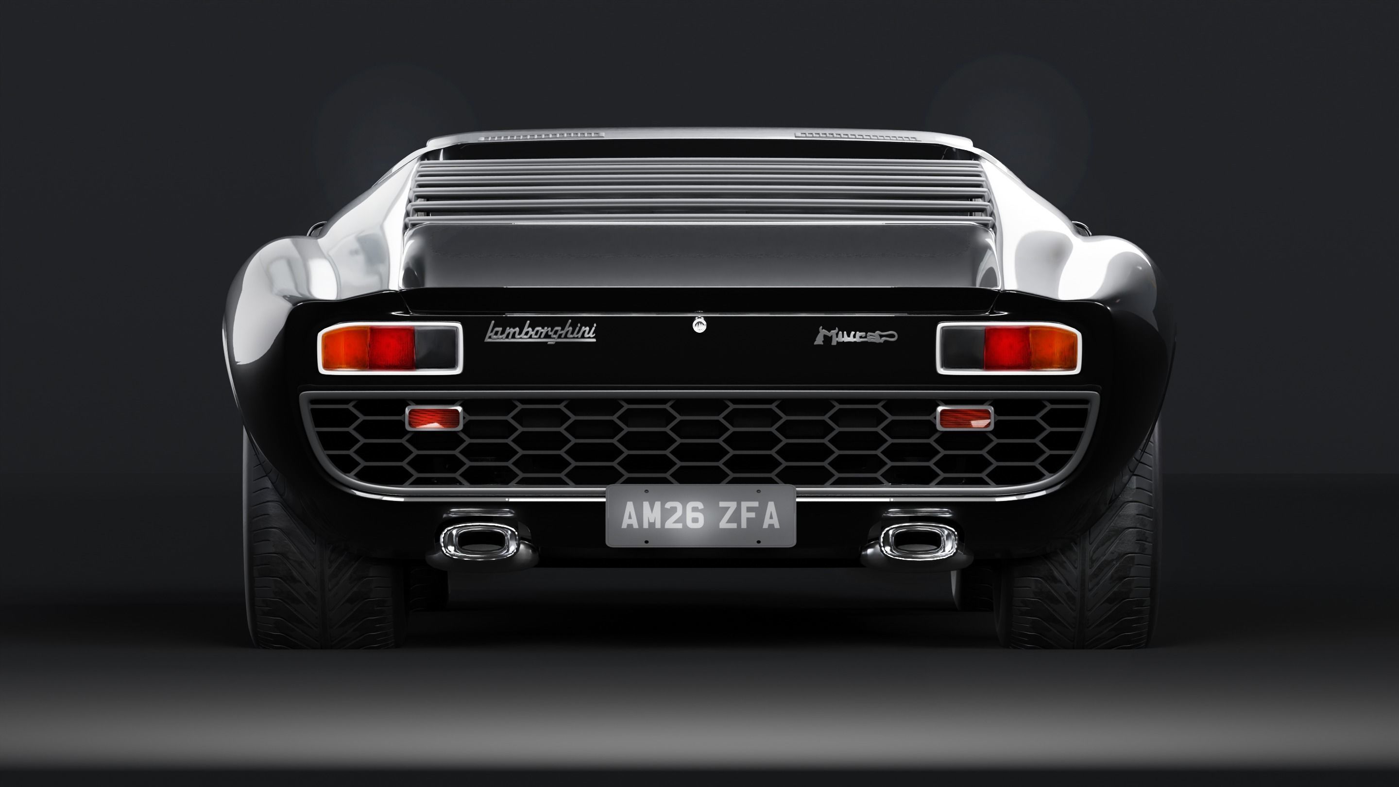 The First Super Car - Black and Gold Special Edition Low-poly 3D model_6