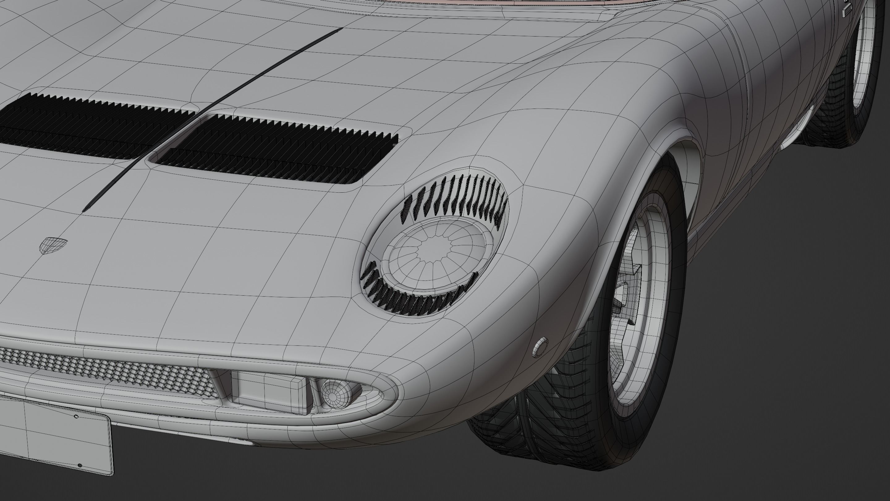 The First Super Car - Black and Gold Special Edition Low-poly 3D model_12